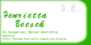 henrietta becsek business card